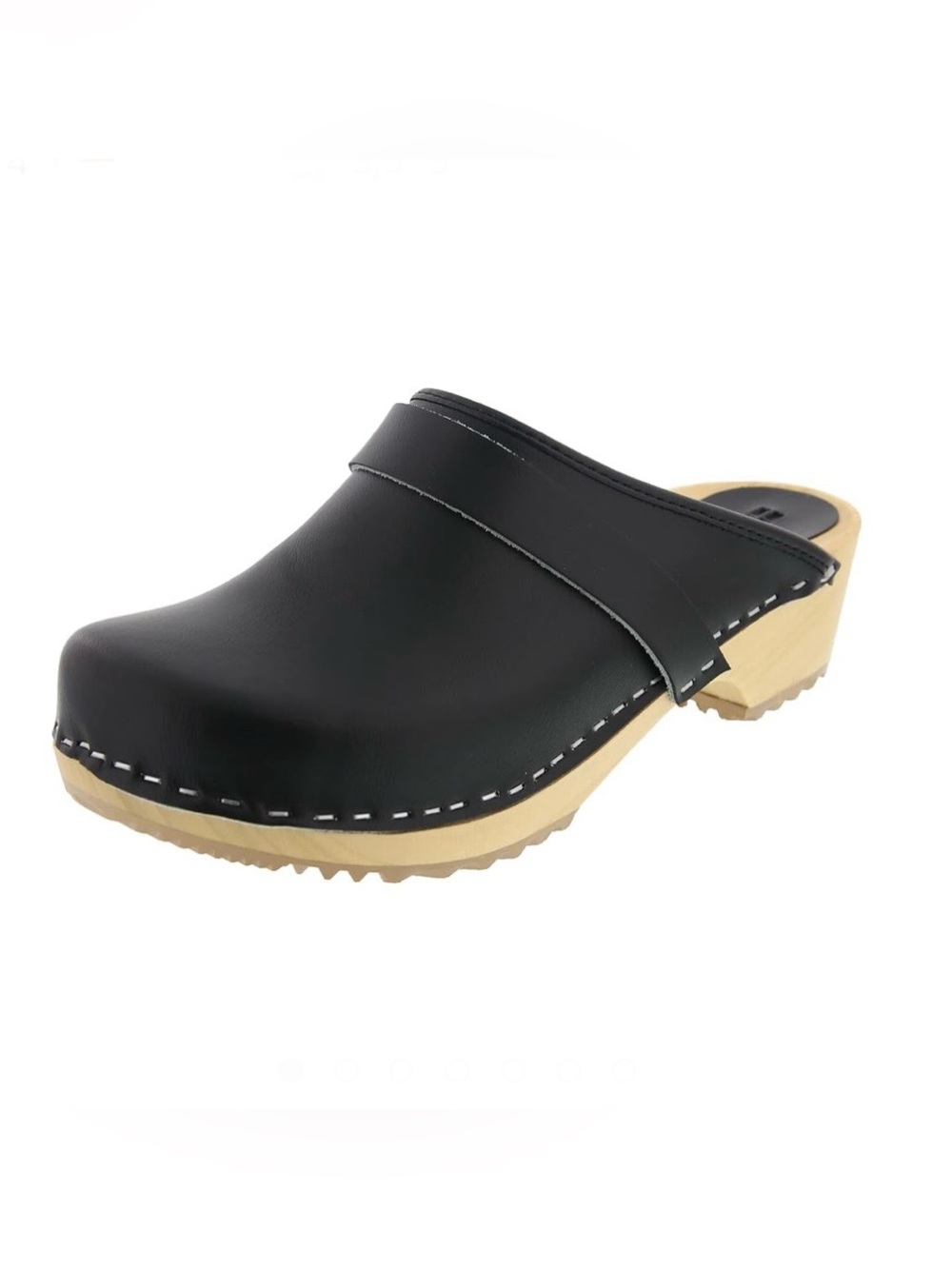Bjork Maja Wood Open Back Leather Clogs Shoes Size 41